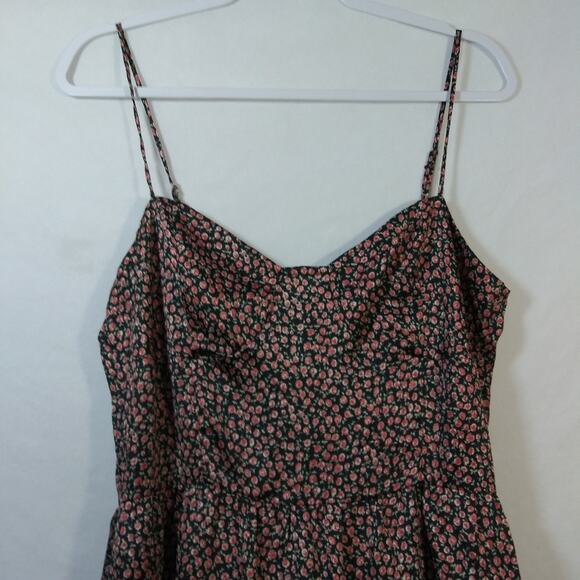 Glam Black Ditzy Floral Sleeveless 90's Dress Size L - Picture 3 of 8